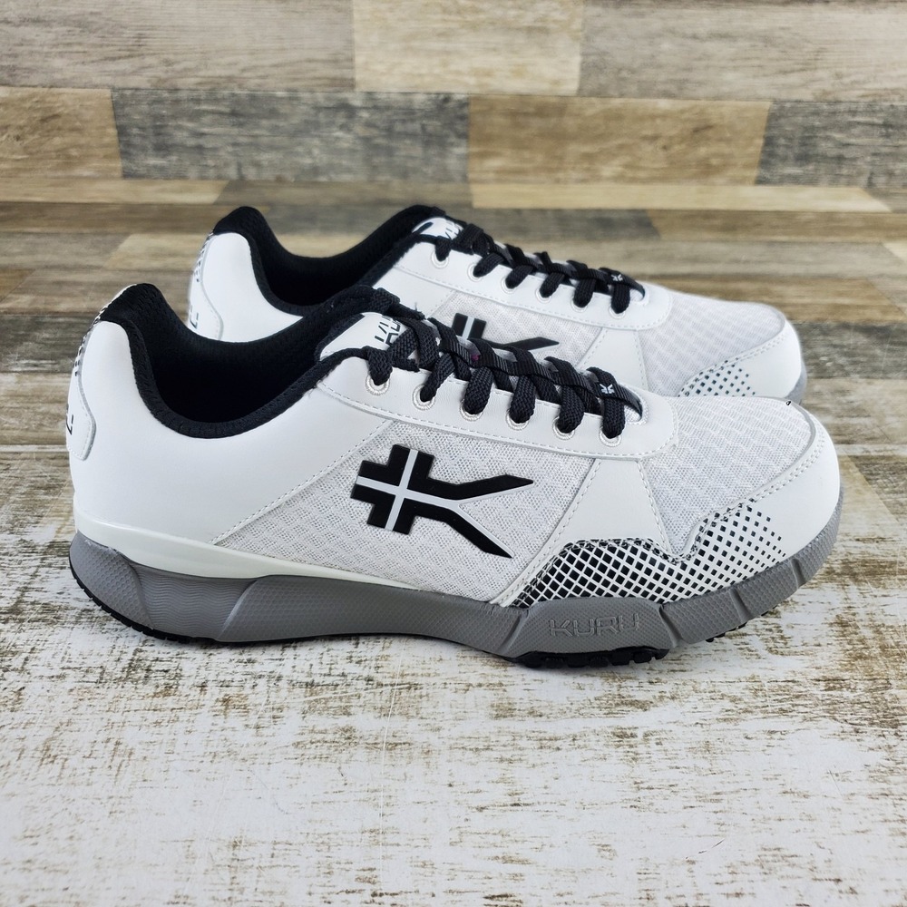 Kuru Quantum Mens Shoes Sz 9 Wide Bright White Fossil Gray Jet Black Sneakers